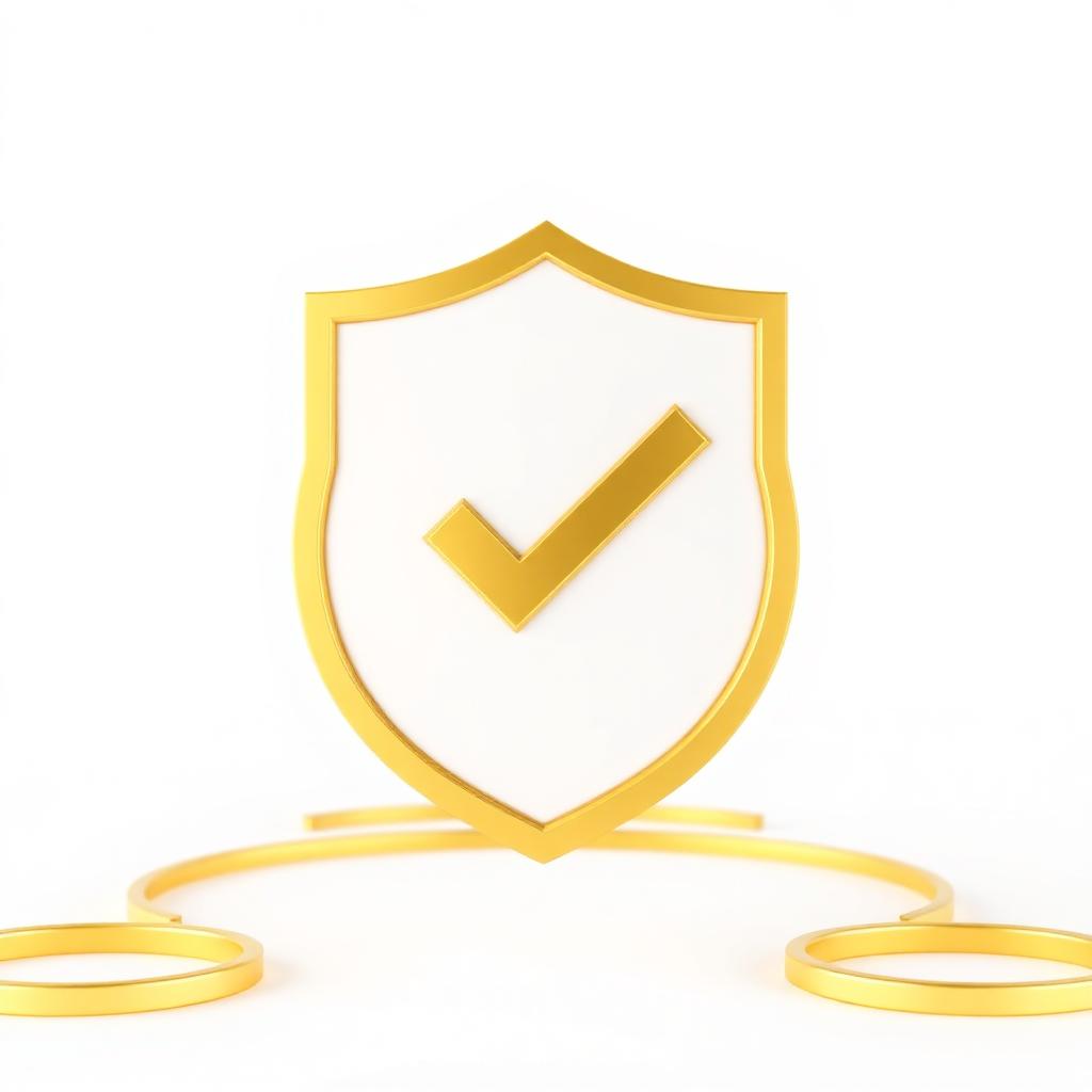 Golden verified shield badge symbolising completed Binance KYC verification